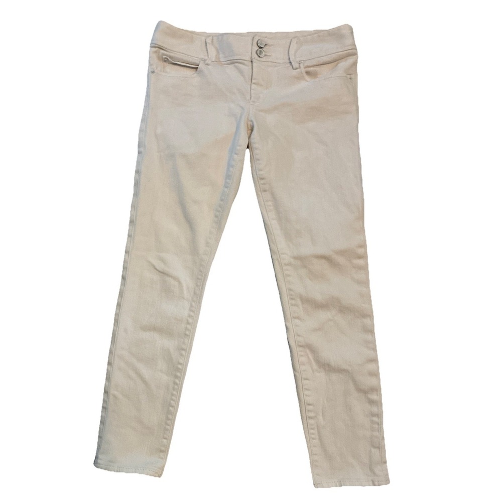 Lilly Pulitzer Pure White Cotton Stretch Worth‎ Skinny Mini Denim Jeans Sz 4